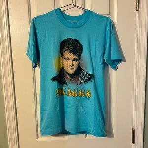 Vintage 1990 Ricky Skaggs Concert T-Shirt Teal Blue Country Western Medium